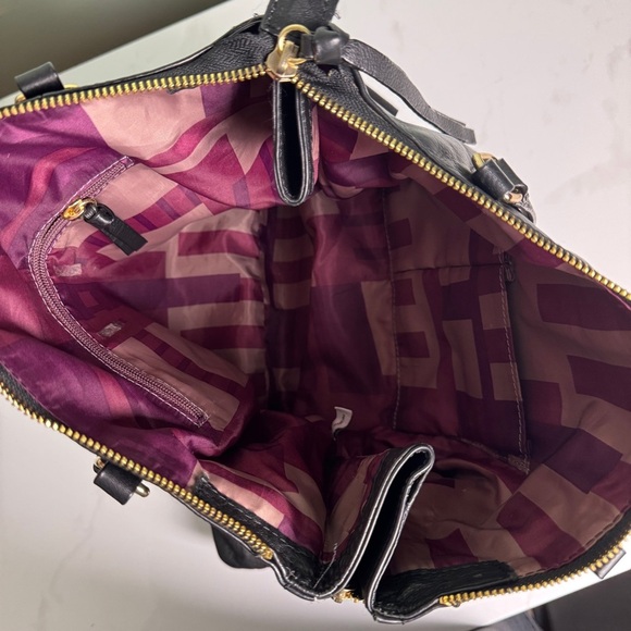 Kooba Everette Large Black Pebbled Leather Tote Shoulder Bag Purse Handbag Tote - Picture 5 of 6